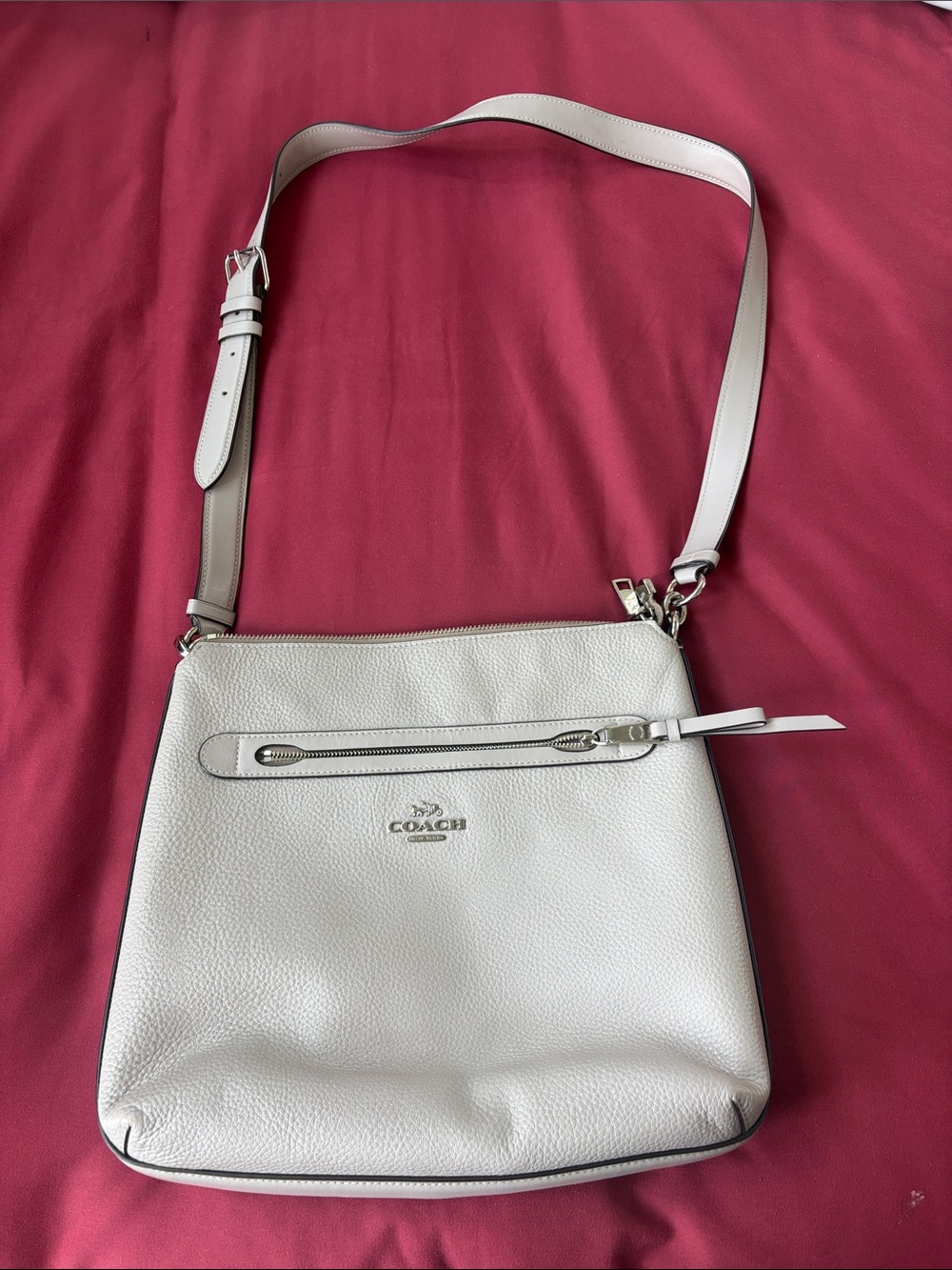 COACH Off-White Pebbled Leather Crossbody Bag